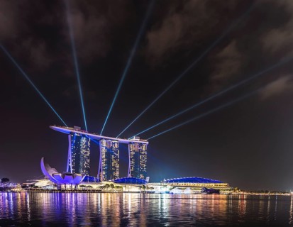 Laser show at the Marina Bay Sands Hotel