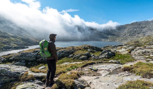Hiker on a path