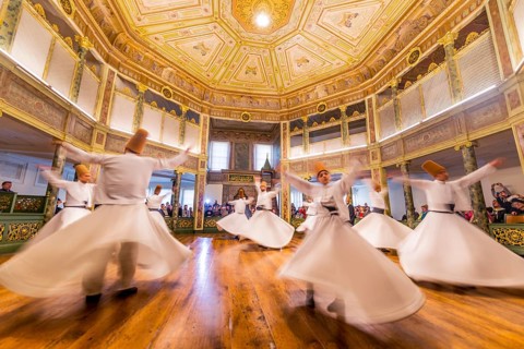Dancing dervishes from the Sufi Mevlevi Order