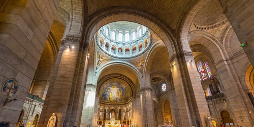 Interior arches of the Basilica of Sacre Coeur