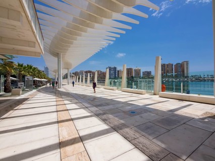 Promenade at the marina of Malaga