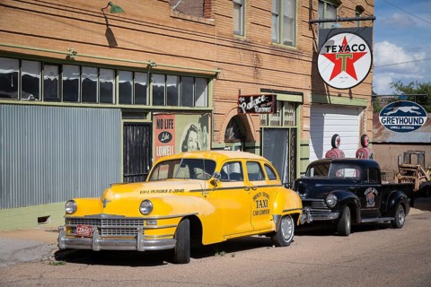 American classic cars at the roadside