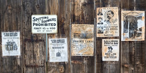 Wild West bounty wanted posters