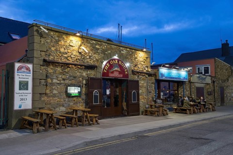 Historical fish restaurant at the blue hour