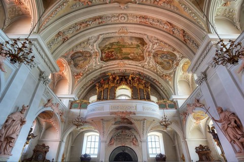 Organ loft of the baroque pilgrimage church of Maria Hilf