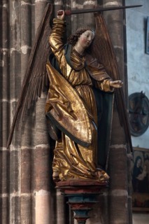 Colored sculpture of the Archangel Michael