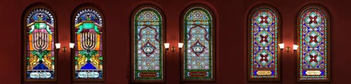 Coloured stained glass windows