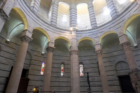 Inside the Baptistery of Pisa