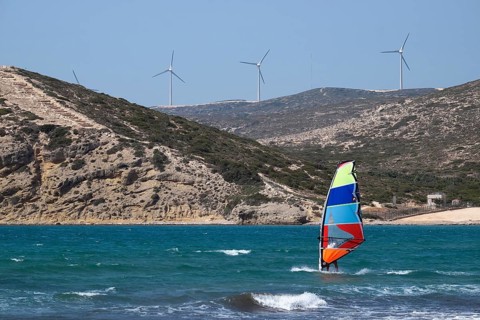 Surfer on Prasonisi beach