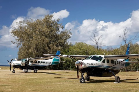 Cessna Caravan 208 Sea Air on unpaved airfield