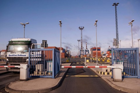 Customs station in the international port of Bremerhaven