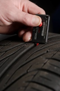 Measuring a car tire's tread depth