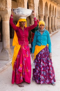 Construction workers at Chand Baori Step Well