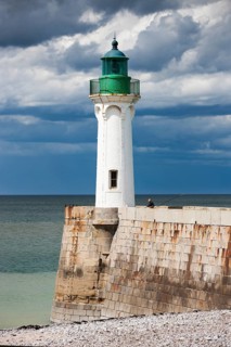 Lighthouse on the coast at Saint-Valery-en-Caux