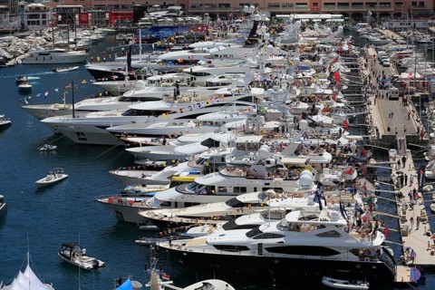 Port Hercule with yachts