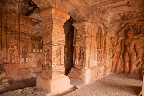 Relief of Jain Tirthankaras in the cave no. 4