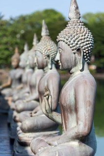 Buddha statues at Seema Malakaya Meditation Centre