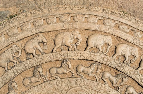 Sandakada Pahana or moon-stone slab