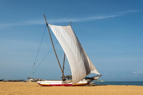 Traditional catamaran fishing boat