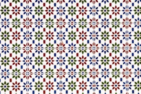 Ornate tiled wall mosaics