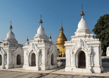 White and golden stupas