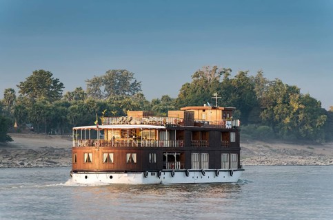Excursion boat cruising the Irrawaddy River