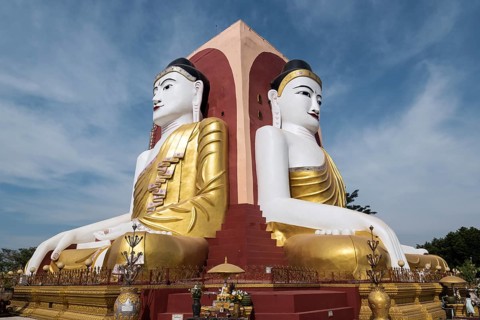 Four Seated Buddha shrine at Kyaikpun Pagoda in Bago