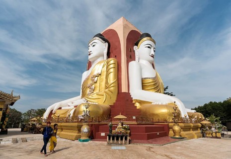 Four Seated Buddha shrine at Kyaikpun Pagoda in Bago
