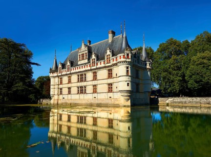 Renaissance Chateau d'Azay-le-Rideau and moat