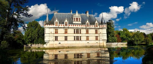 Renaissance Chateau d'Azay-le-Rideau and moat