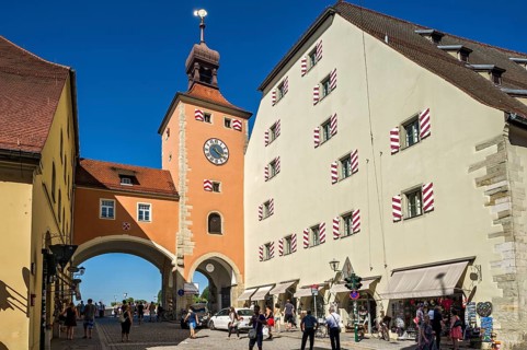 Bruckturm city gate and Salzstadel with Visitor Centre World Heritage in the old town
