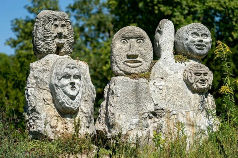 Grotesque sculptures in mixed styles of several epochs by Max Buchhauser
