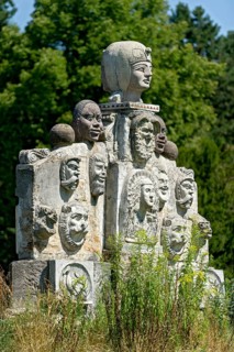Grotesque sculptures in mixed styles of several epochs by Max Buchhauser