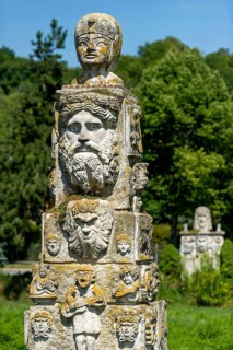 Grotesque sculptures in mixed styles of several epochs by Max Buchhauser