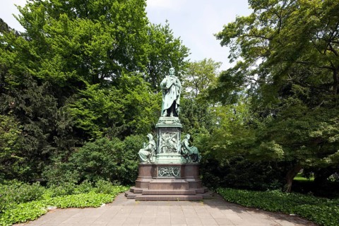 Peter Cornelius monument in the Hofgarten court garden