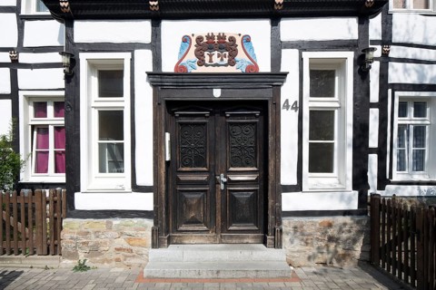 Facade with door and windows