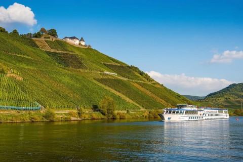 Cruise ship on the Moselle river