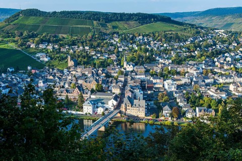 View across Traben-Trarbach and the Moselle river