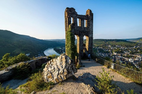 The ruins of Grevenburg castle overlooking Traben-Trarbach