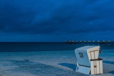 Beach chair on the beach