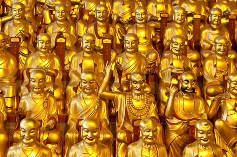 Golden Buddha figures