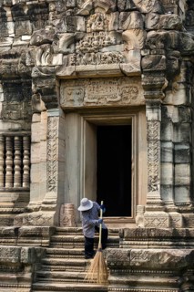 Sandstone relief at the eastern entrance