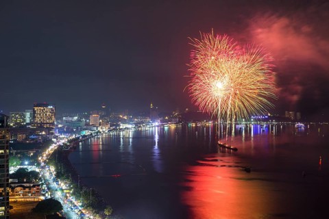 Fireworks at night