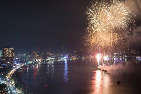 Fireworks at night