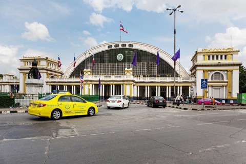 Taxi in front of central station