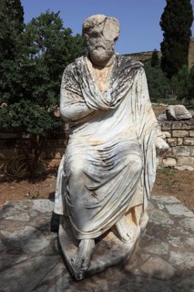 Marble statue of a philosopher