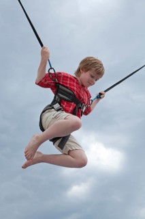 Boy on trampoline