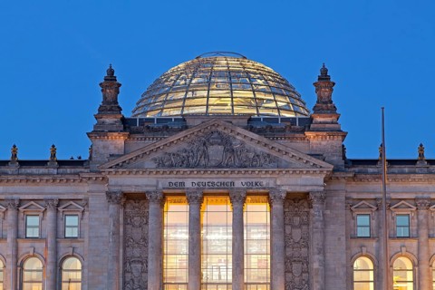 Reichstag parliament at dusk