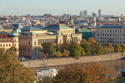iew from the Letna hill on the Rudolfinum with historic centre
