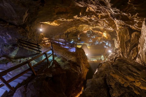 Illuminated cave